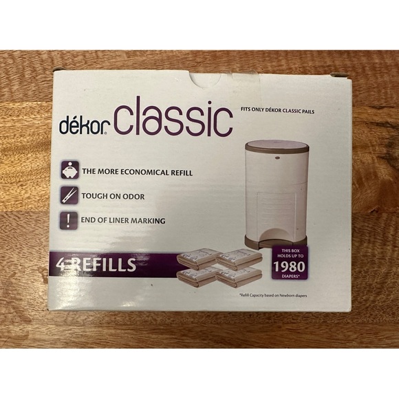 Dekor Other Diaper Dekor Classic Diaper Pail Liner Refills 4 Count Plus One Bonus Refill